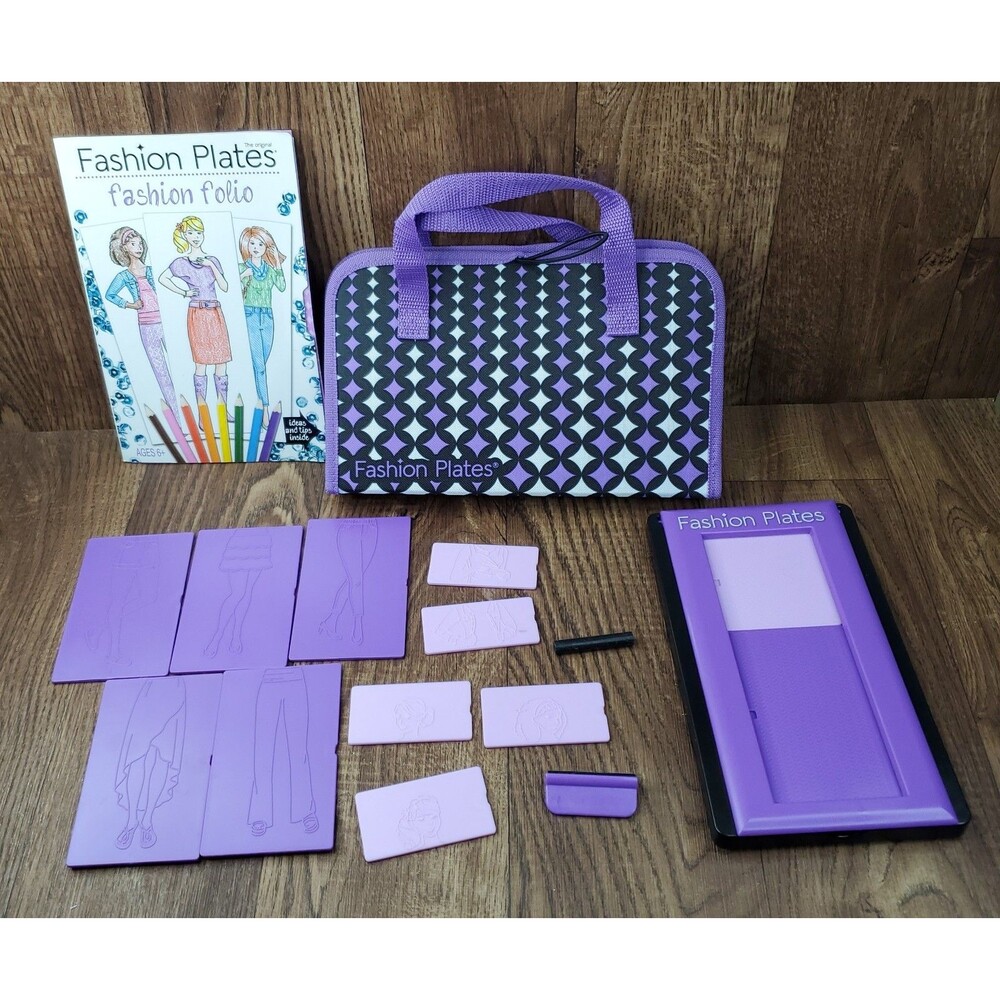 Fashion Plates Design Toy with Original Case Plates Purple